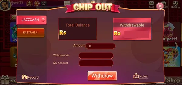 3 card withdraw