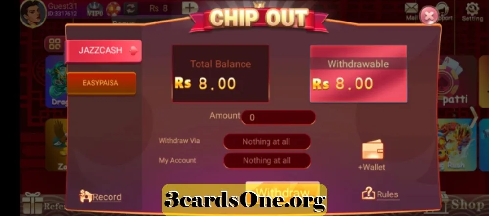 Comparison chart showing how 3 Card Club differs from similar card apps